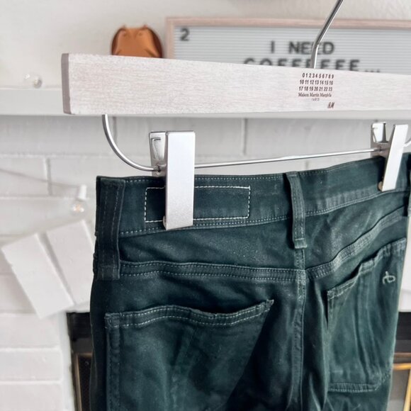 Rag & Bone Dark Green Wax Coated Cotton Jegging Denim Legging Jeans Pants - Picture 4 of 10